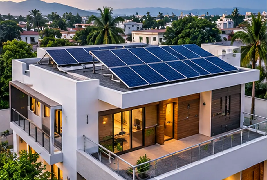 Illustrative photograph of residential solar erection