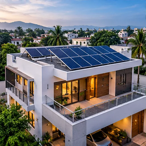 Illustrative residential rooftop solar array